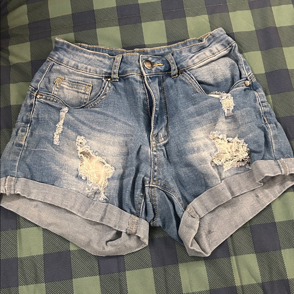 Girls size Small. Distressed Denim Shorts